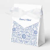 Mexicaans blauw Talavera Favor Box Bedankdoosjes (Voorkant Zijde)
