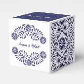 Mexicaans blauw Talavera Favor Box Bedankdoosjes (Voorkant Zijde)