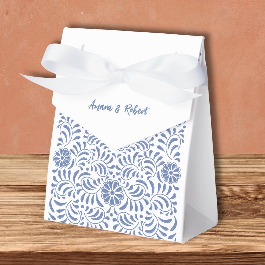 Mexicaans blauw Talavera Favor Box Bedankdoosjes