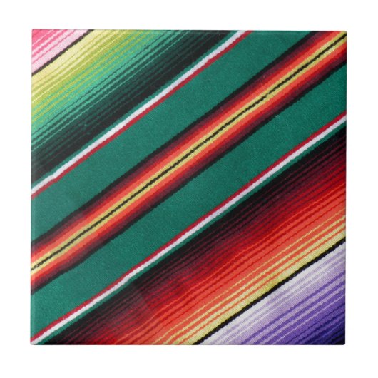 Mexicaans blik kleurrijk Stripe Southwestern Tegeltje (Voorkant)