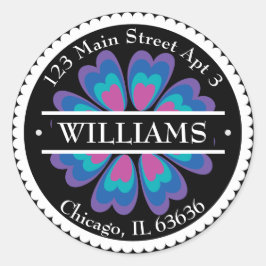 Mexicaans Bloem Adres Ronde Sticker