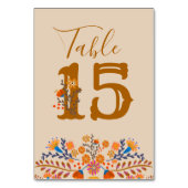 Mexicaans Bloemen Western Nummer Thema Tafel Kaart (Voorkant)