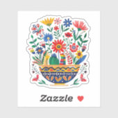 Mexicaans bloemenboeket sticker (Vel)