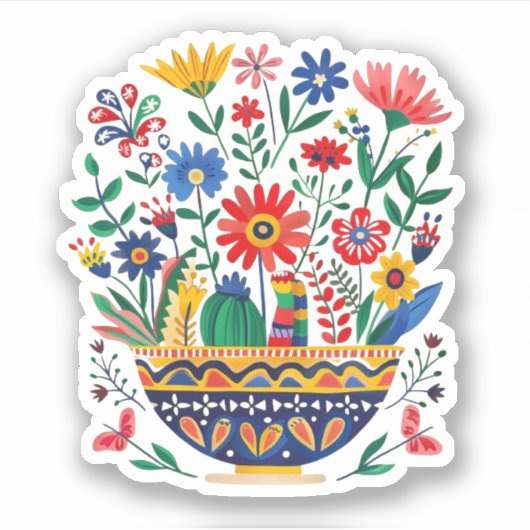 Mexicaans bloemenboeket sticker (Voorkant)