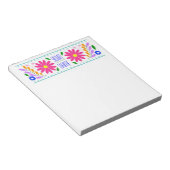Mexicaans bloemenborduurwerk op maat notitieblok (Schuin)