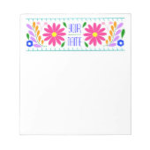 Mexicaans bloemenborduurwerk op maat notitieblok (Voorkant)