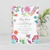 Mexicaans Bloemfeest Baby Shower Kaart (Staand voorkant)