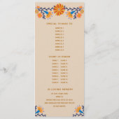 Mexicaans bloemig monogram Western quinceanera Programmakaart (Achterkant)