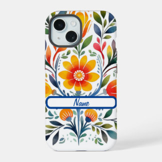 Mexicaans Bloemontwerp Tough Case-Mate iPhone 15 Case