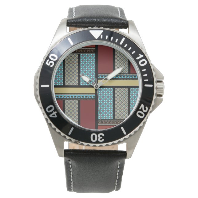 Mexicaans blokpatroon 1 horloge (Voorkant)