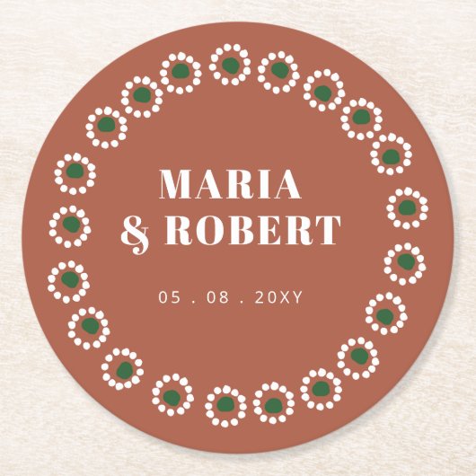 Mexicaans Boho Barro  Ronde Kartonnen Onderzetter (Voorkant)