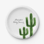 Mexicaans Boho Cactus Paper Party Bord (Voorkant)