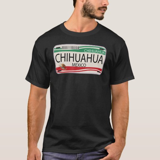 Mexicaans Bord Chihuahua Mexicaans Vlag Emble T-shirt (Voorkant)