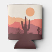 Mexicaans bordeauxrood en oranje woestijnlandschap blikjeskoeler (Achterkant)