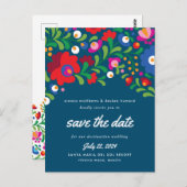 Mexicaans borduurblauw sparen het Briefkaart van d (Voorkant / Achterkant)