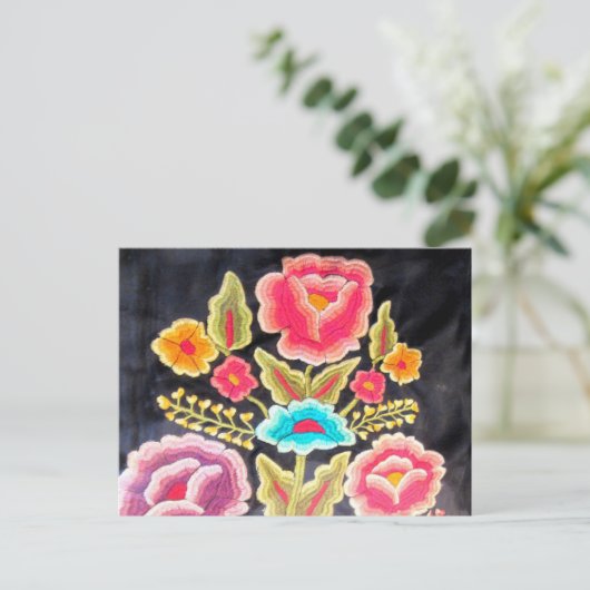 Mexicaans borduurwerk briefkaart (Staand voorkant)