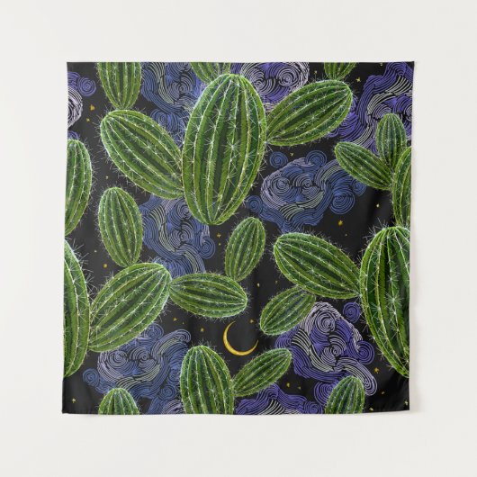 Mexicaans borduurwerk: Cactus Naadloos. Wandkleed (Voorkant)