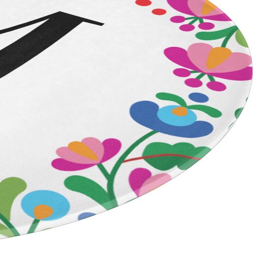 Mexicaans Borduurwerk Kleurrijk Geborduurd Trouwen Snijplank (Hoek)