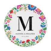 Mexicaans Borduurwerk Kleurrijk Geborduurd Trouwen Snijplank (Voorkant)