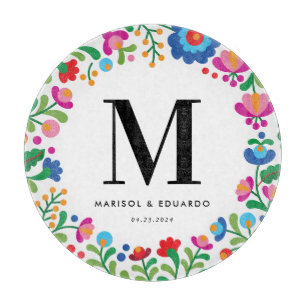 Mexicaans Borduurwerk Kleurrijk Geborduurd Trouwen Snijplank