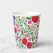 Mexicaans borduurwerk kleurrijk patroon papieren bekers (Achterkant)