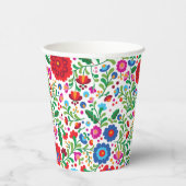Mexicaans borduurwerk kleurrijk patroon papieren bekers (Rechts)
