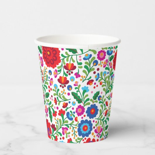 Mexicaans borduurwerk kleurrijk patroon papieren bekers (Rechts)