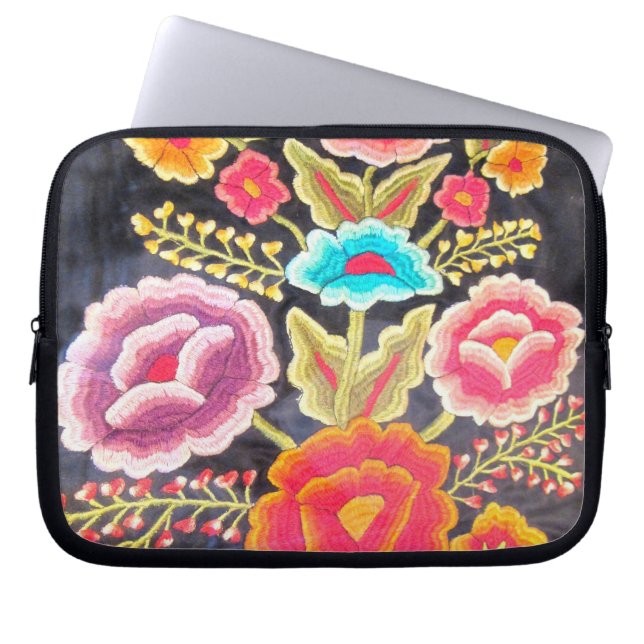 Mexicaans borduurwerk laptop sleeve (Voorkant)