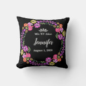 Mexicaans borduurwerk Mis XV Recuerdo 16-inch pilo Kussen (Voorkant)