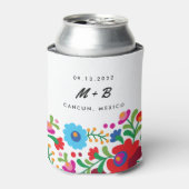 Mexicaans borduurwerk op de bruiloft blikjeskoeler (Blikje Voorkant)