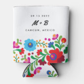 Mexicaans borduurwerk op de bruiloft blikjeskoeler (Voorkant)