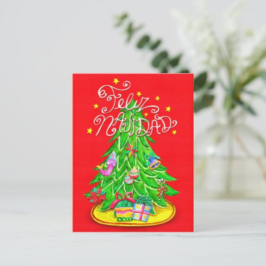 Mexicaans Briefkaart met kerstbomen (Staand voorkant)