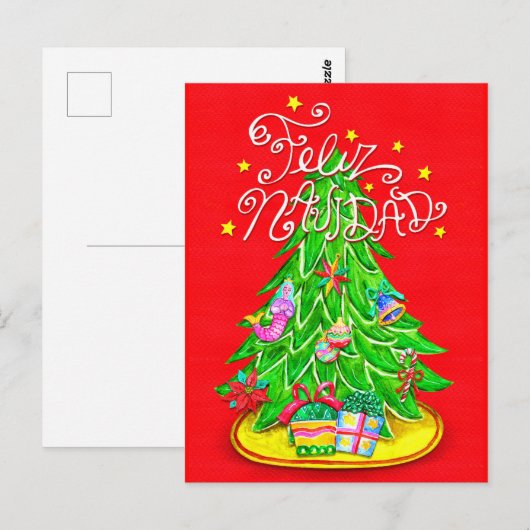 Mexicaans Briefkaart met kerstbomen (Voorkant / Achterkant)