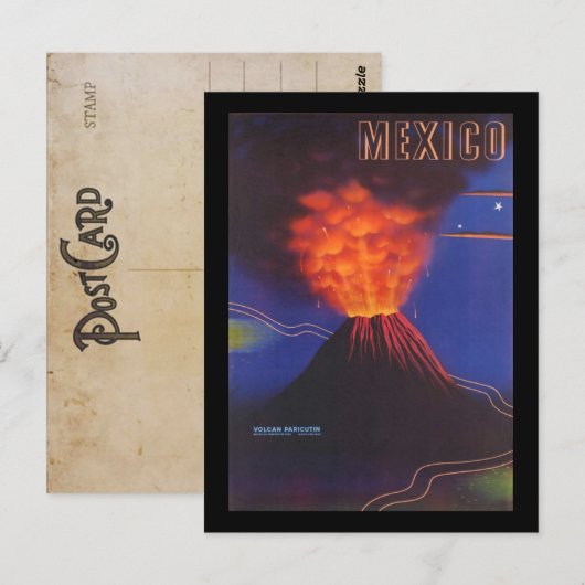 Mexicaans Briefkaart van de vulkaan (Voorkant / Achterkant)