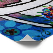 Mexicaans bruiloft Folk Art Painting Poster (Hoek)