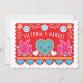 Mexicaans bruiloft Papel Picado Gold Glitter Kaart (Voorkant)