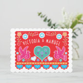 Mexicaans bruiloft Papel Picado Gold Glitter Kaart (Staand voorkant)