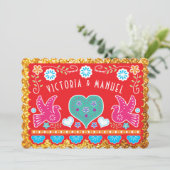 Mexicaans bruiloft Papel Picado Gold Glitter Kaart (Staand voorkant)