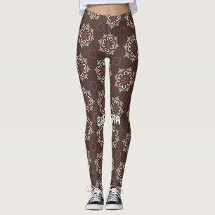 Mexicaans Bruin Roze Minimaal Patroon Leggings