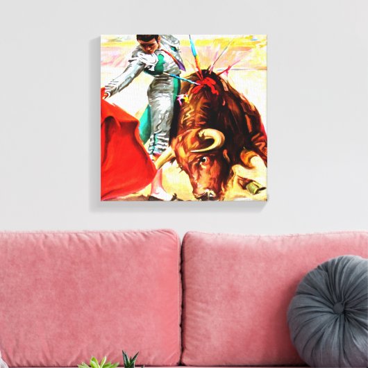  Mexicaans Bull Fight Poster Verpakt Canvas (Insitu (Woonkamer))