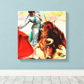 Mexicaans Bull Fight Poster Verpakt Canvas Afdruk (Insitu (Houten vloer))
