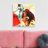 Mexicaans Bull Fight Poster Verpakt Canvas Afdruk (Insitu (Woonkamer))