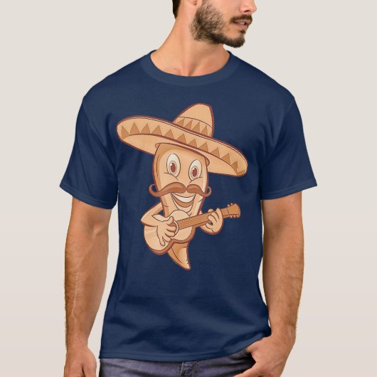 Mexicaans Chili Mariachi Guitar Musicus T-shirt (Voorkant)