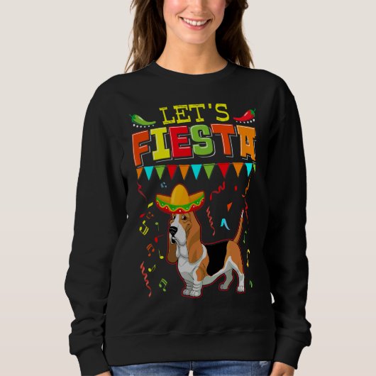 Mexicaans Cinco De Mayo Fiesta Let's Fiesta Basset Trui (Voorkant)