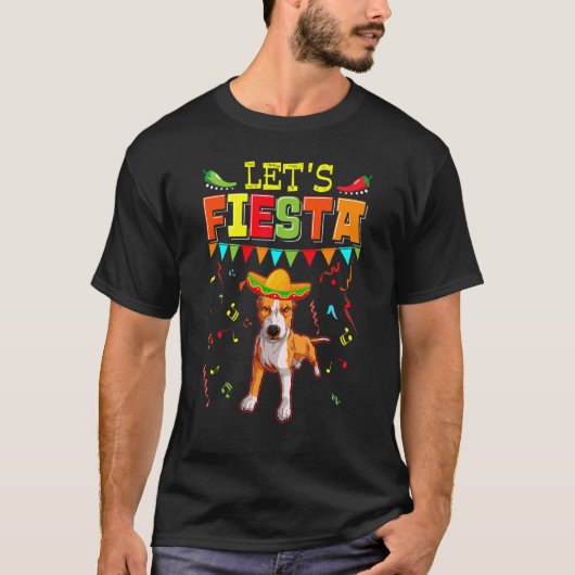 Mexicaans Cinco De Mayo Fiesta Let's Fiesta Pitbul T-shirt (Voorkant)