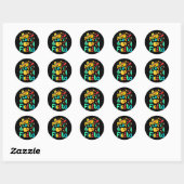 Mexicaans Cinco de Mayo Fiesta Women Mannen Sombre Ronde Sticker (Vel)
