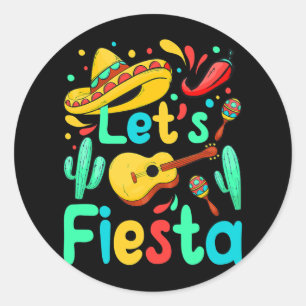 Mexicaans Cinco de Mayo Fiesta Women Mannen Sombre Ronde Sticker