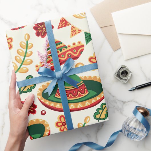Mexicaans Cinco De Mayo-patroon Cadeaupapier (Geschenken)