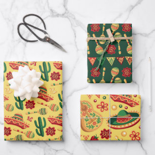 Mexicaans Cinco De Mayo-patroon  Inpakpapier Vel