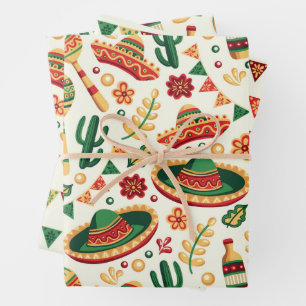Mexicaans Cinco De Mayo-patroon  Inpakpapier Vel